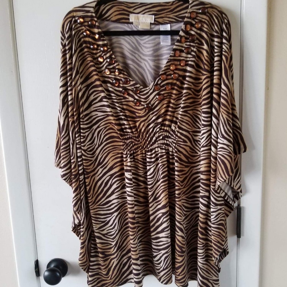 Michael Kors Zebra/Tiger Batwing Blouse